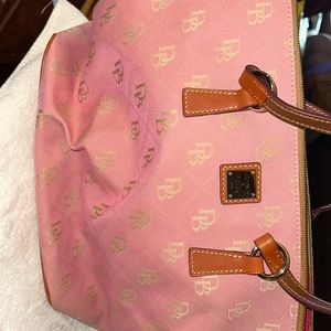 Pink & Brown Dooney & Burke medium sized shoulder bag